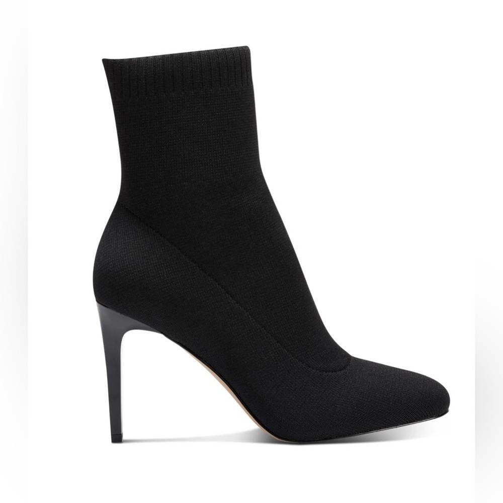 INC Womens Black Knit Sock Styling Padded Vidalia Square Toe Stiletto Dress Boot